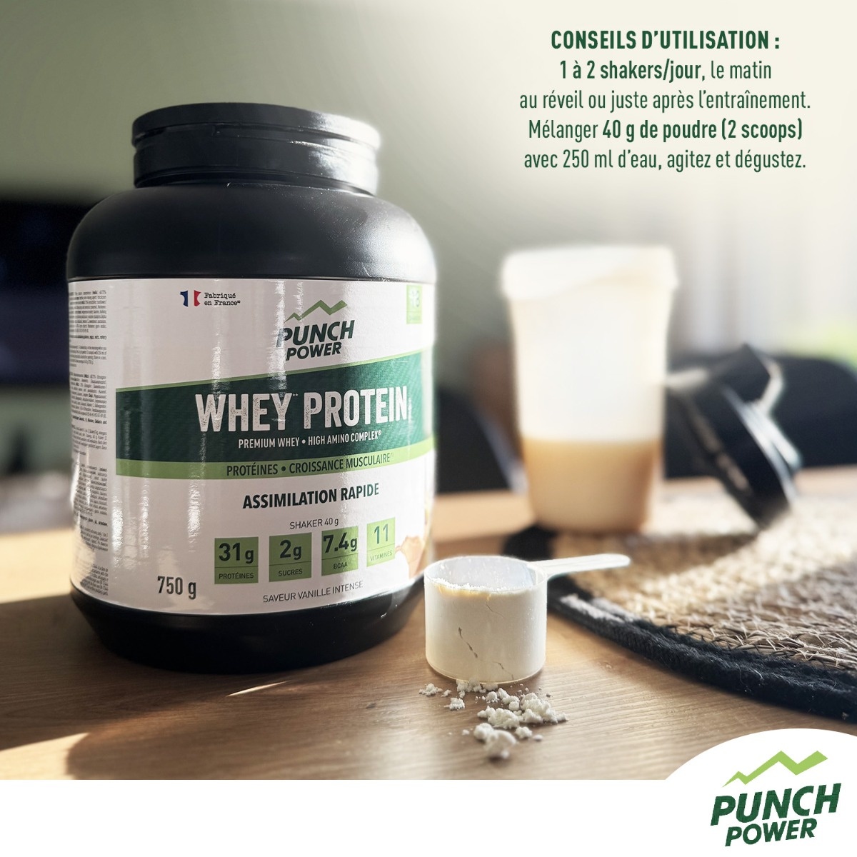 Whey vanille intense 750g