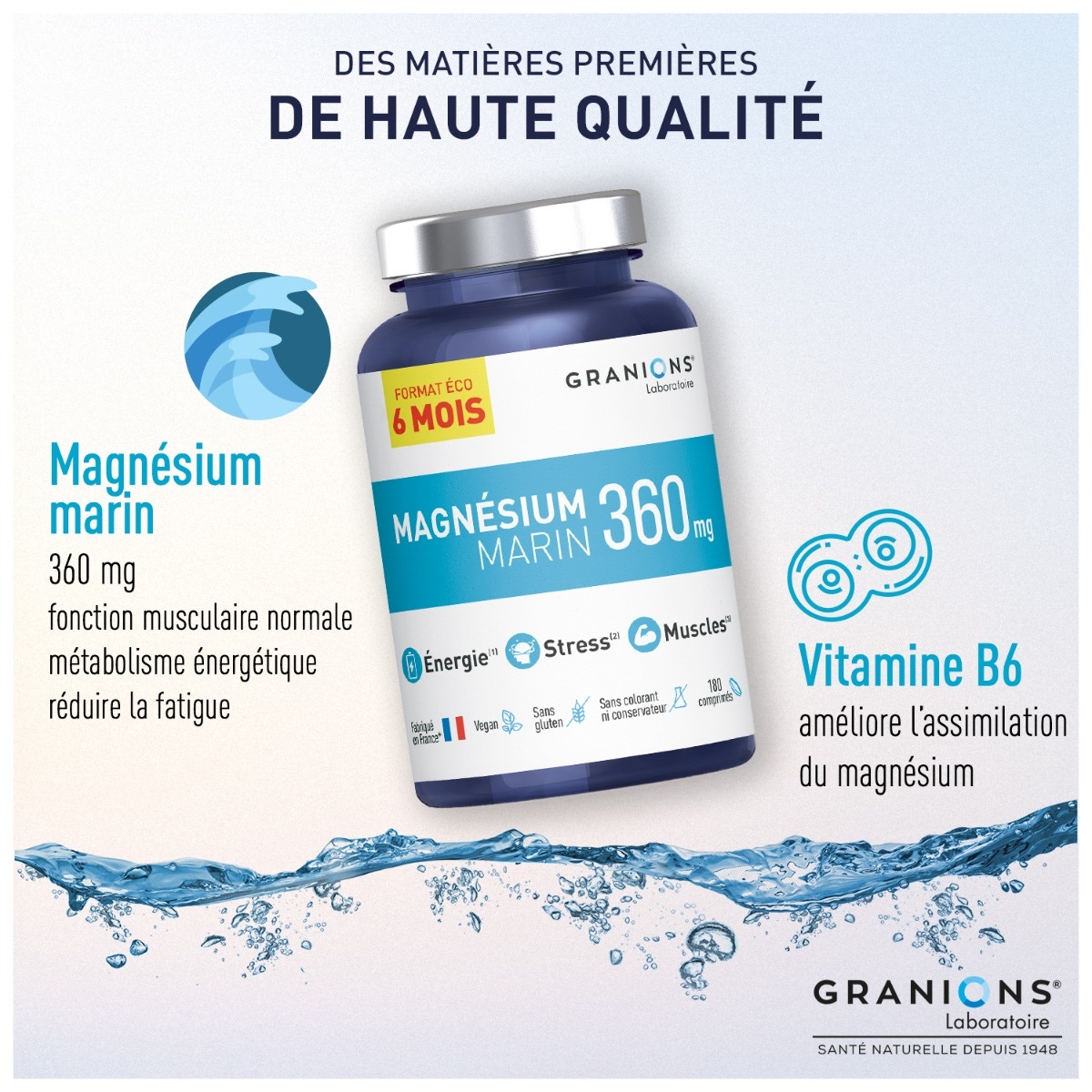 Magnésium marin 360mg format économique avantages