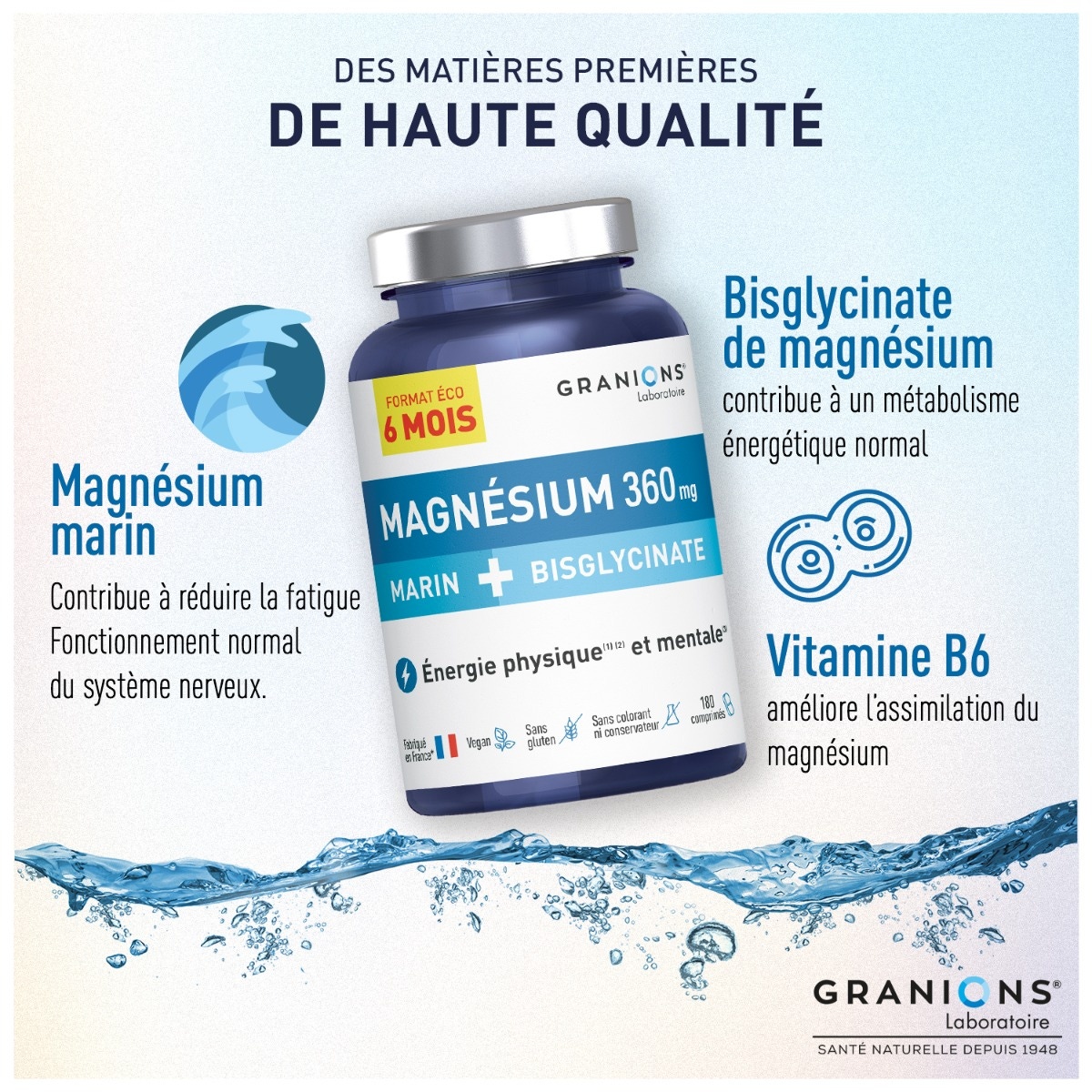 Magnésium marin + Bisgkycinate format économique avantages