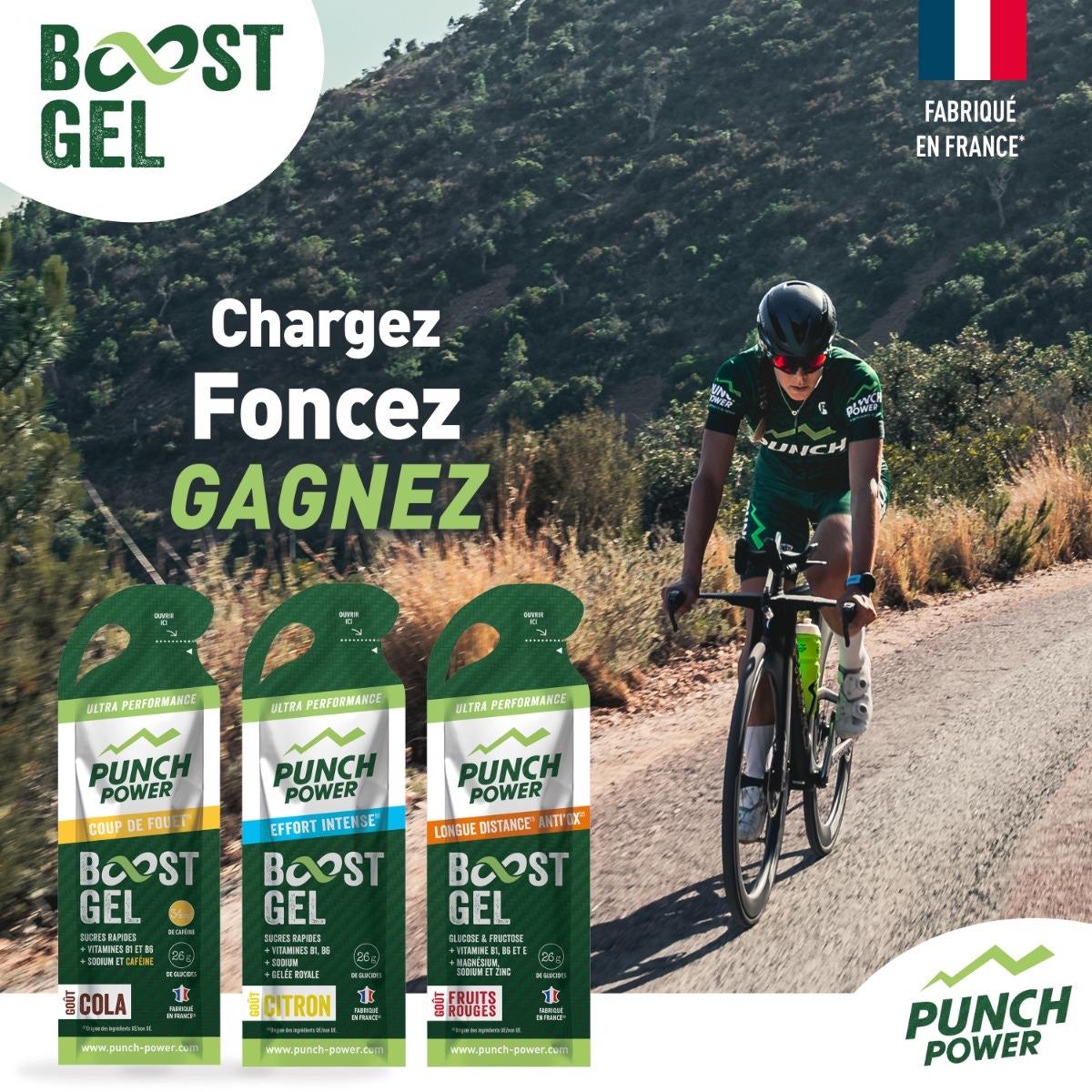 Punch Power BOOST GEL – Longue Distance Antiox – Goût Fruits Rouges