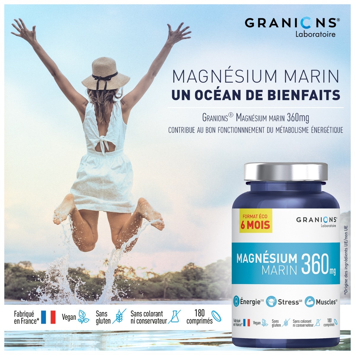 Magnésium marin 360mg format économique naturel