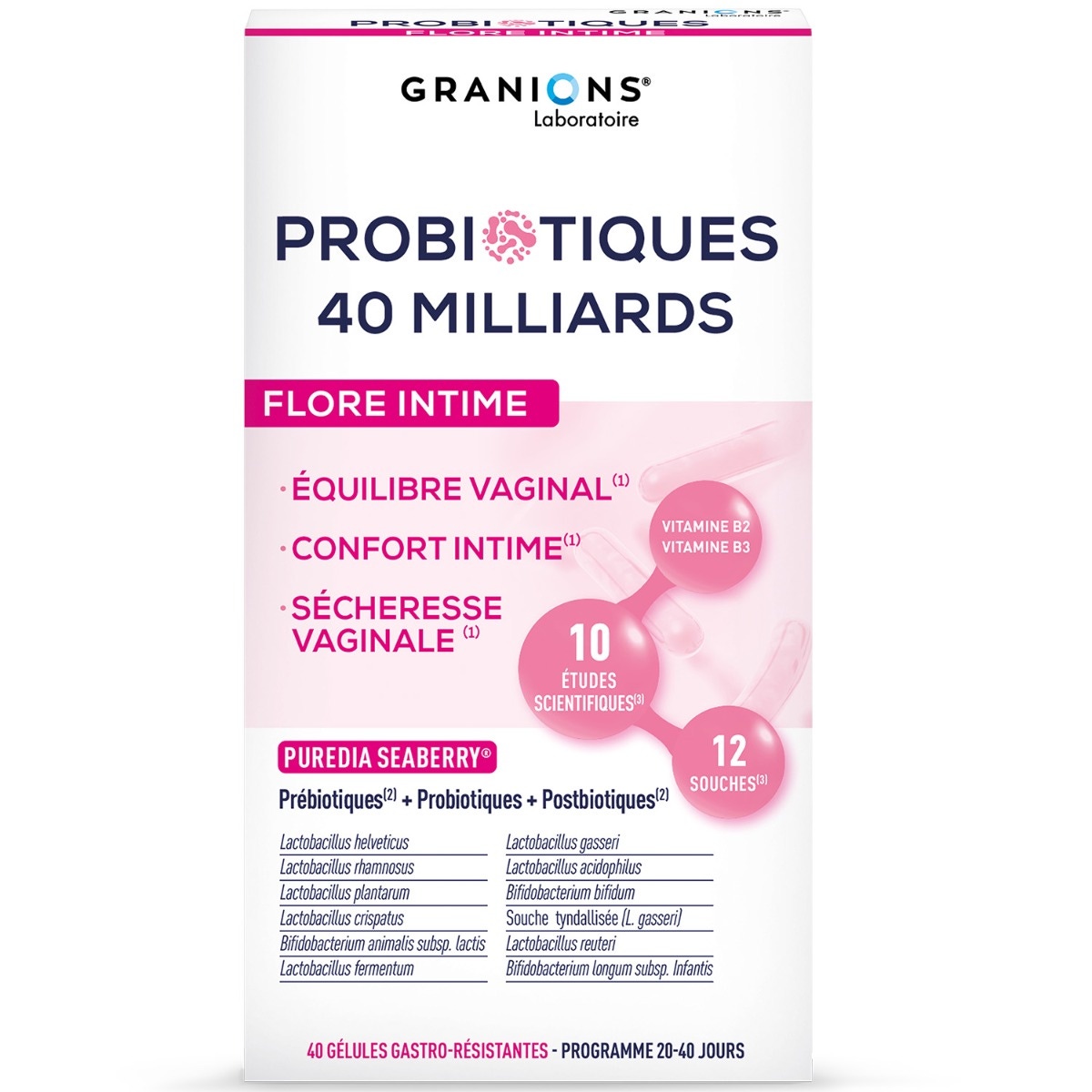 Granions - Probiotiques 40 milliards - Flore Intime 