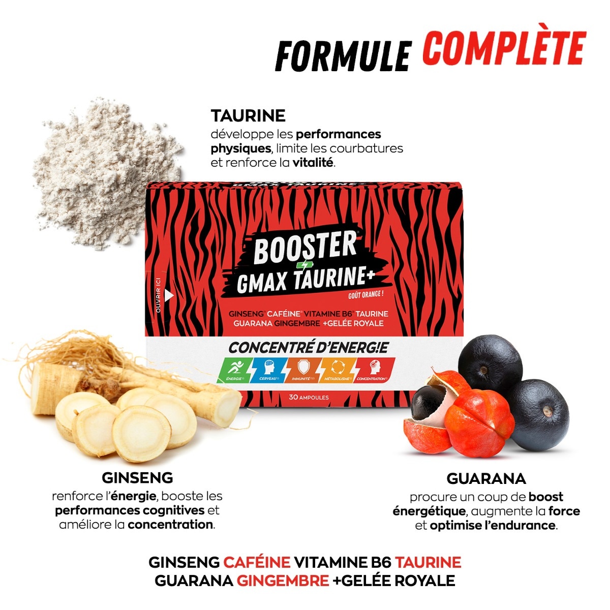 Gmax Taurine 30 ampoules