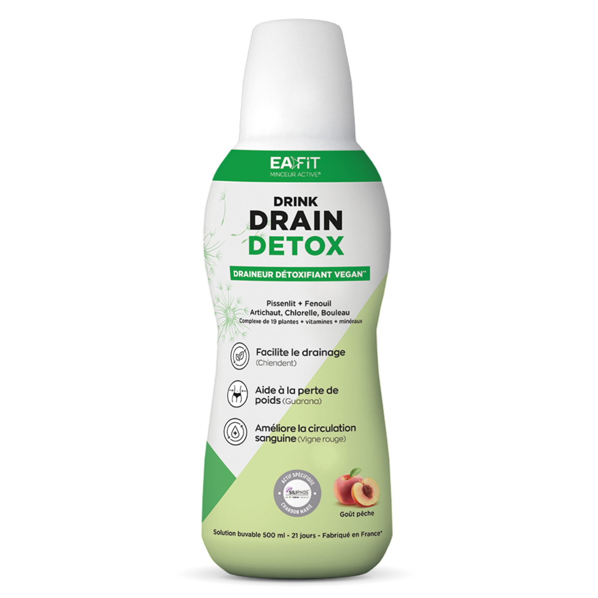 EAFIT Drain Detox Effervescent - 30 comprimés - Détoxifie, Oxyde les graisses, draine et purifie. 100 % naturel. Vegan