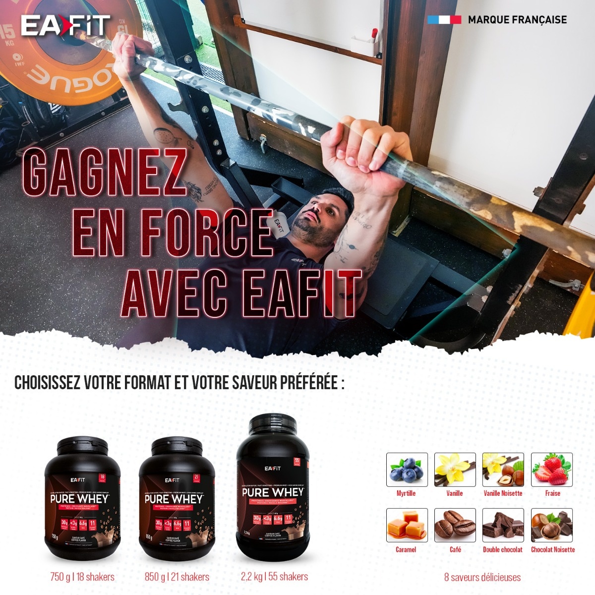 EAFIT - Pure Whey 850g Saveur café