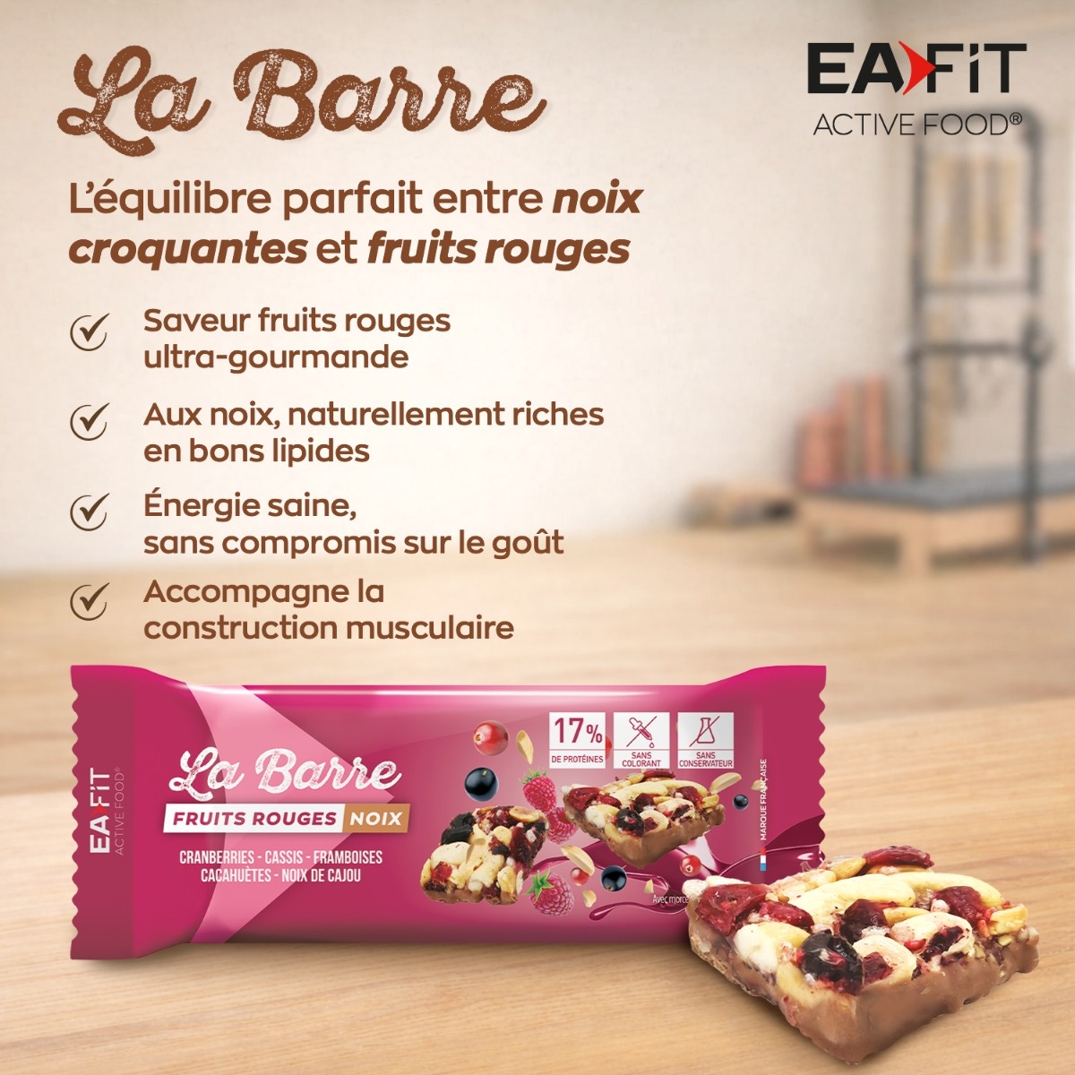 EAFIT - La barre protéinée noix & fruits rouges 