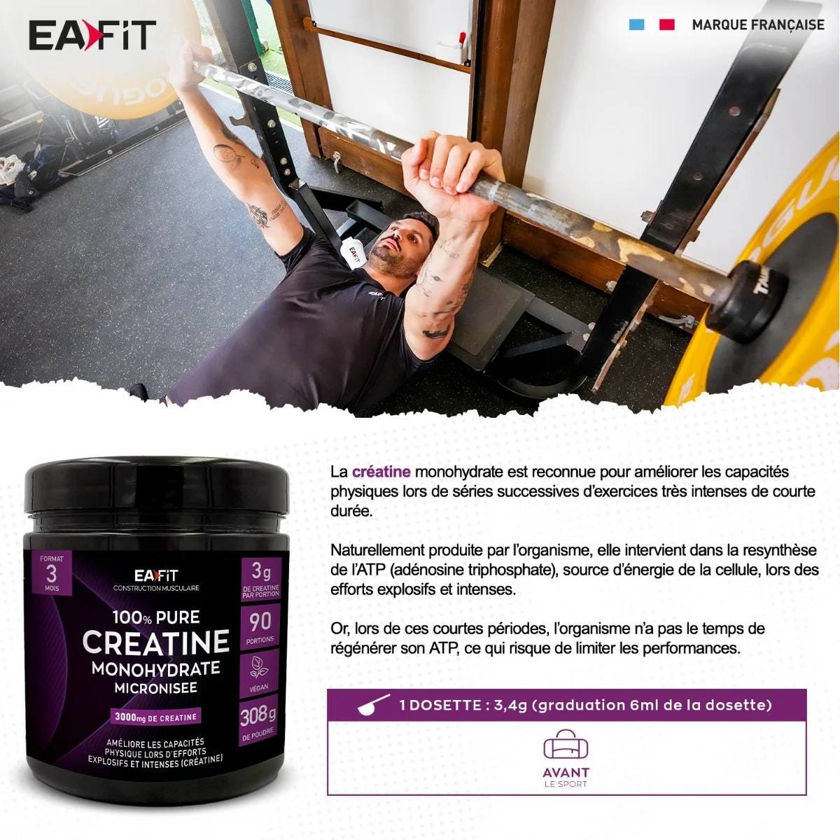 EAFIT Pure Créatine 500g poudre