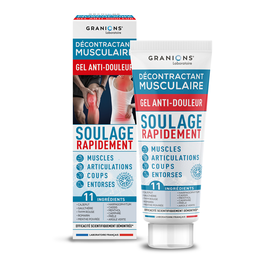 Granions Décontractant Musculaire Gel Anti Douleur - 11 ingrédients à l'efficacité scientifiquement testé