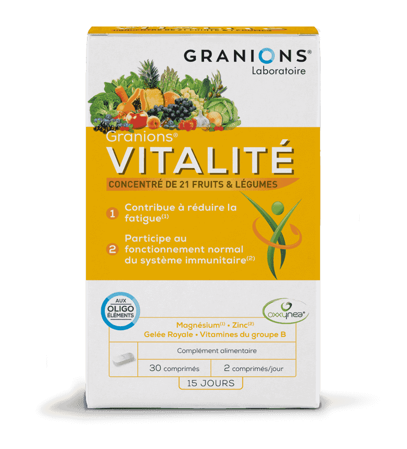 Granions Vitalité
Concentré de 21 fruits et légumes