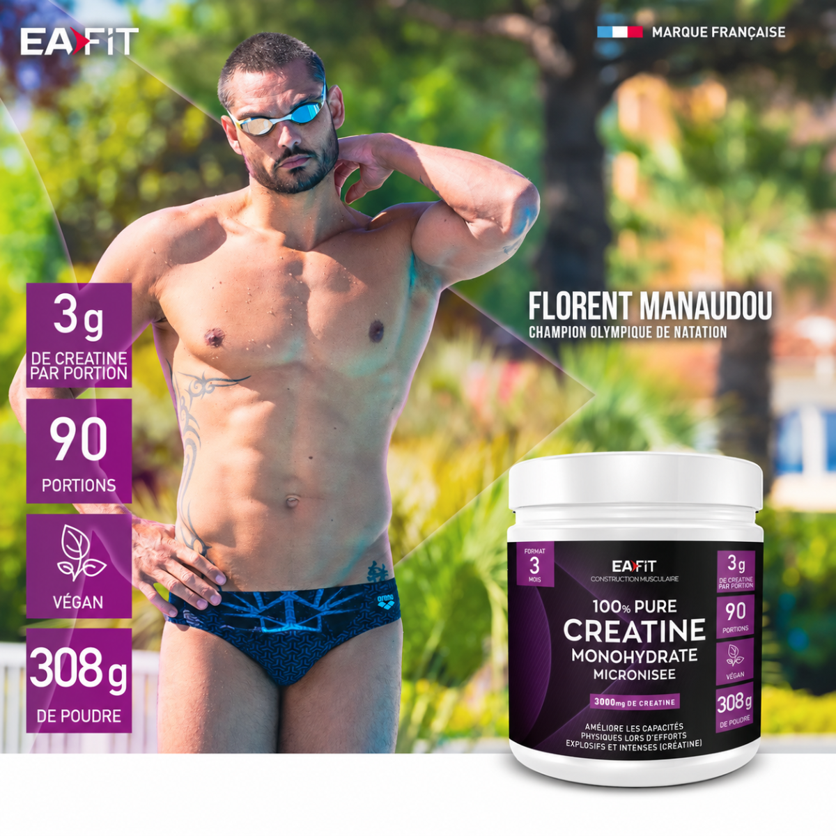 EAFIT Pure Créatine 308 g poudre - 3 mois