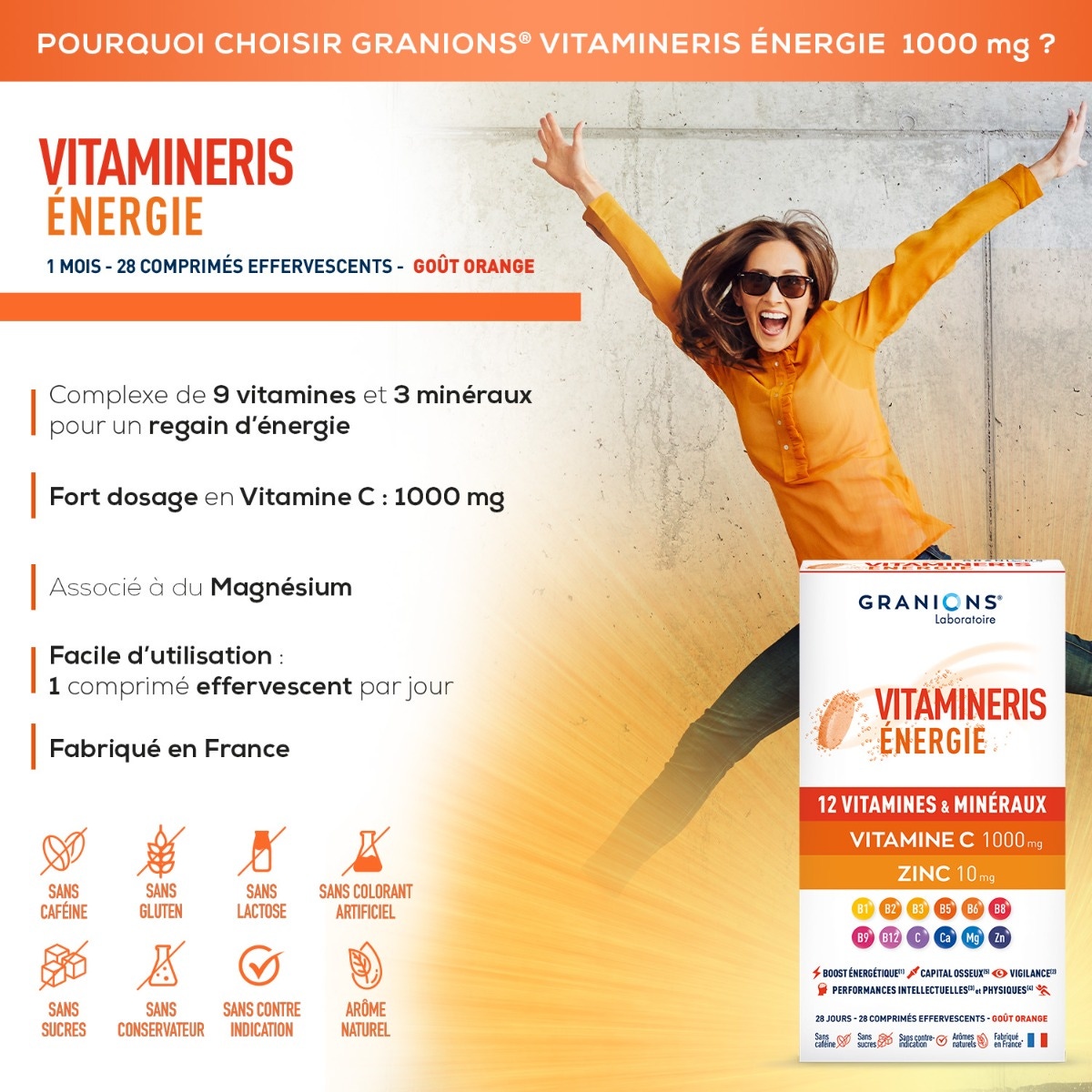 Vitamineris Énergie 1000mg - 28 comprimés 