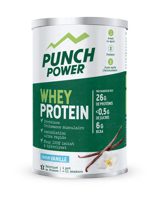Punch Power Whey Protéin 350 G - Saveur Vanille - Récupération et Croissance Musculaire
